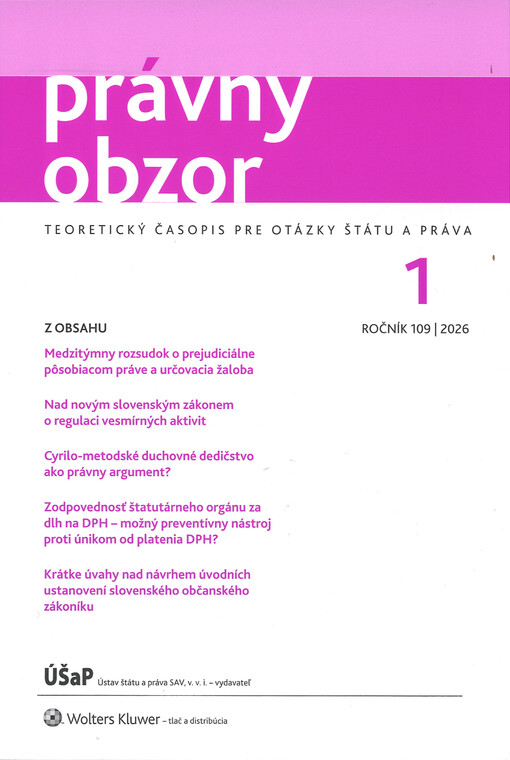 Právny obzor : teoretický časopis pre otázky štátu a práva