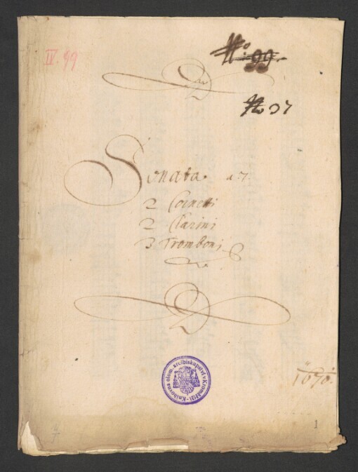 Sonata a 7: 2 Cornetti, 2 Clarini, 3 Tromboni