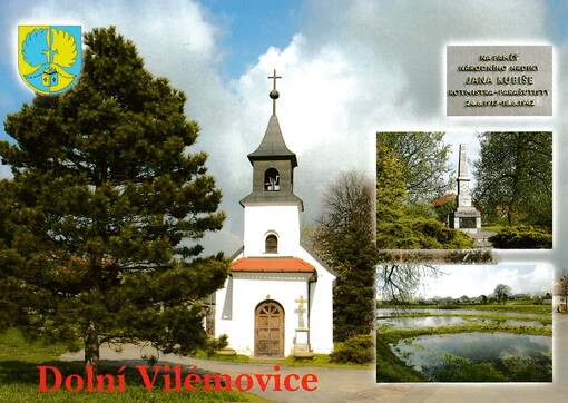 Dolní Vilémovice : kaple sv. Floriana, pamětní deska Jana Kubiše ...