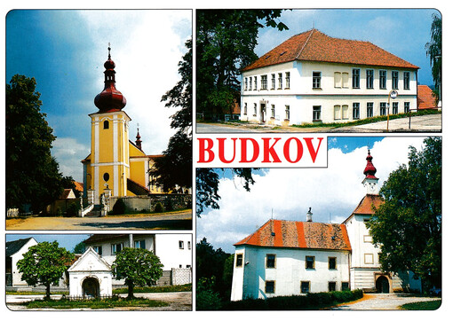 Budkov : kostel sv. Martina, stará škola ...