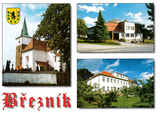Březník : kostel Nanebevzetí Panny Marie, sokolovna, základní škola