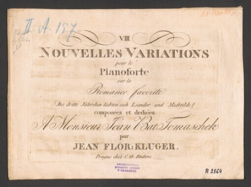 VIII Nouvelles Variations: pour le Piano-Forte