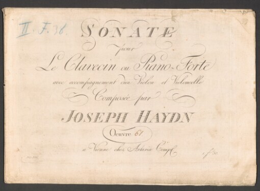 Sonate: Pour le Clavecin ou Piano Forte Avec d'un Violon et Violoncelle