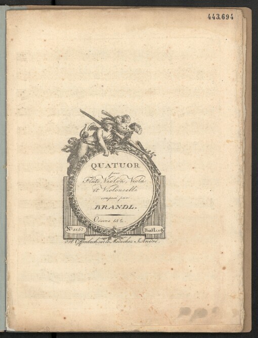 Quatuor pour Flute, Violon, Viola et Violoncelle, Oeuvre 15e