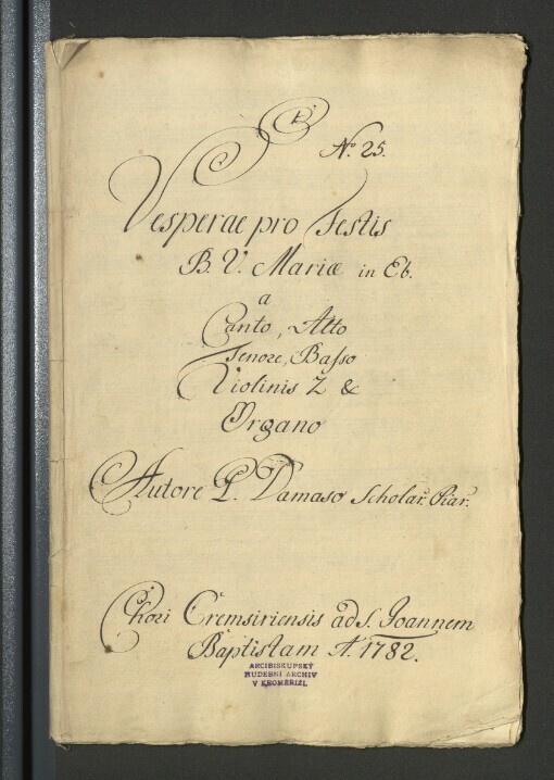 Vesperae pro Festis B. V. Mariae in Eb