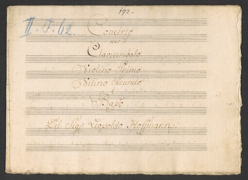 Concerto: Per il Clavicembalo, 2 Violini e Basso