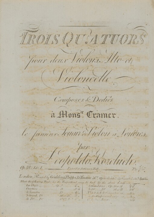 Trois Quatuors pour deux Violons, Alto et Violoncelle: op. 32