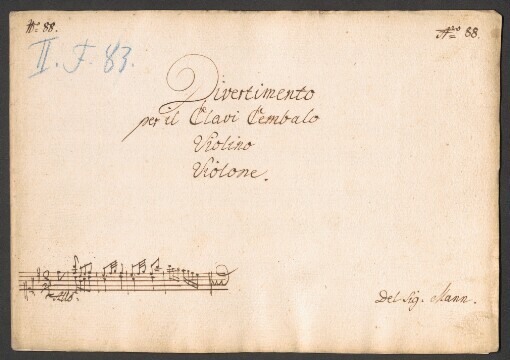 Divertimento: Per il Clavi Cembalo, Violino, Violone