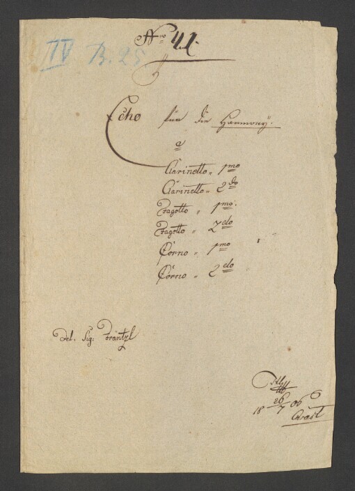 Sextetto: 2 Clarinetto, 2 Fagoto, 2 Corno