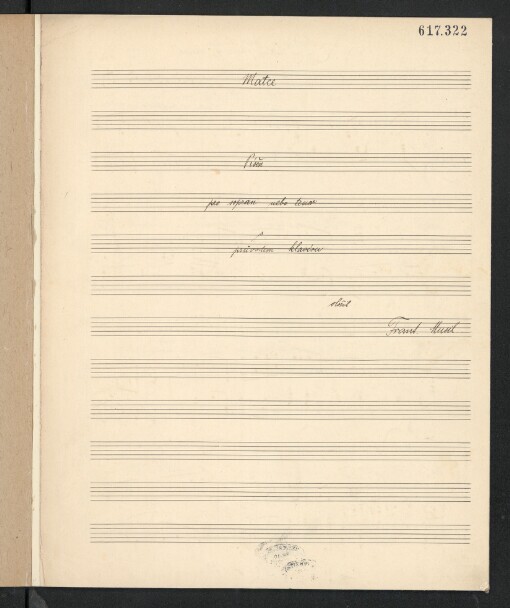 Matce: Píseň pro soprán nebo tenor s průvodem klavíru