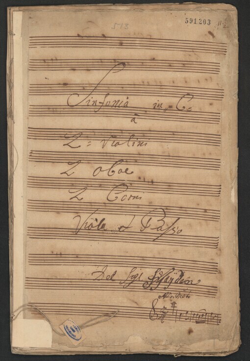 Sinfonia in C: 2 Violini, 2 Oboe, 2 Corni, Viola et Basso