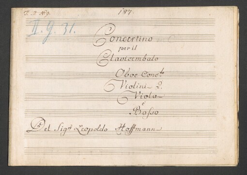 Concertino in C: Per il Clavicembalo, Oboe conc., 2 Violini, Viola e Basso, Adagio Ferma