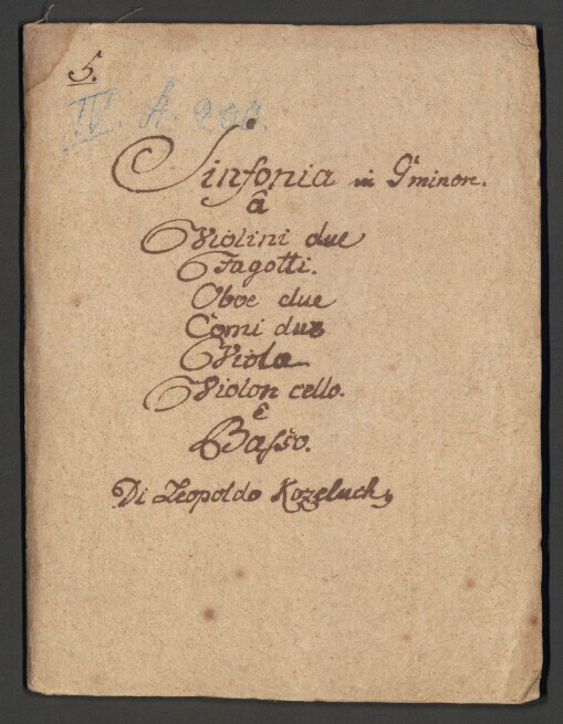 Sinfonia in G minore: 2 Violini, Fagotti, 2 Oboe, 2 Corni in G a B alto, Viola, Violoncello, con Basso