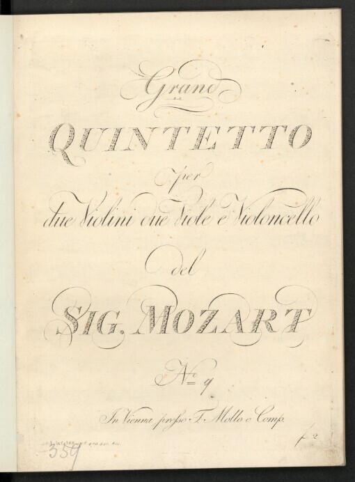 Grand Quintetto, No. 9: per due Violini, due Viole e Violoncello