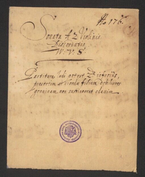Sonata a 2: Violinis Discordatis W.V.S
