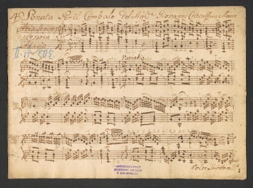 IV. Sonata: Per il Cembalo