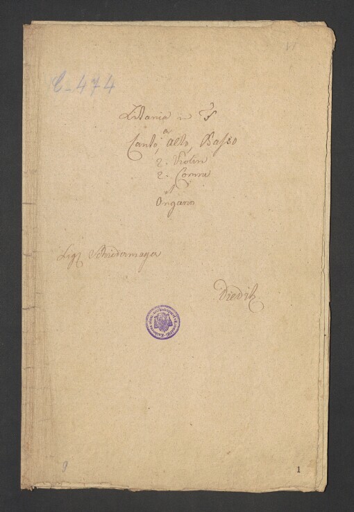 Litania in F: Canto, Alto, Basso, 2 Violin, 2 Corno, Organo