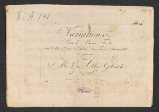 Variations. Sur le Pas de Deux du Ballet 