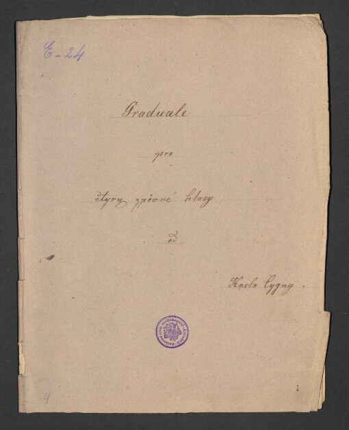 Graduale pro 4 zpěvné hlasy: Canto, Alto, Tenor, Basso