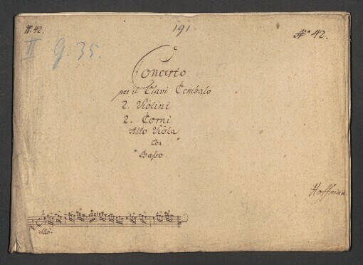 Concerto in C: Per il Clavi Cembalo, 2 Violini, 2 Corni, Alto Viola con Basso