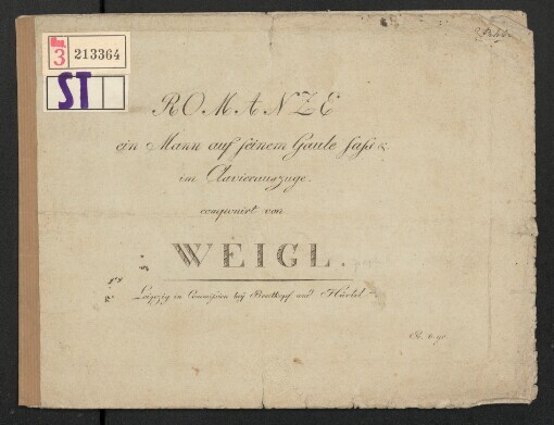 Romanze: ein Mann auf seinem Gaule sass & : im Clavierauszuge