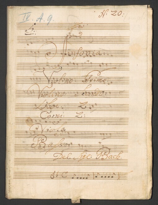 Sinfonia: 2 Violino, 2 Oboe, 2 Corni in T, Viola, Basso