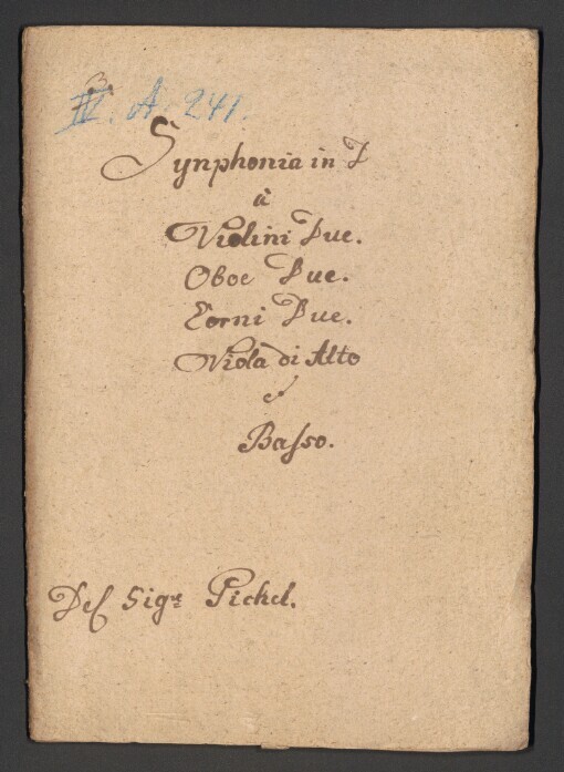 Sinfonia in D: 2 Violini, 2 Oboe, 2 Corni in D, Viola di Alto, Basso