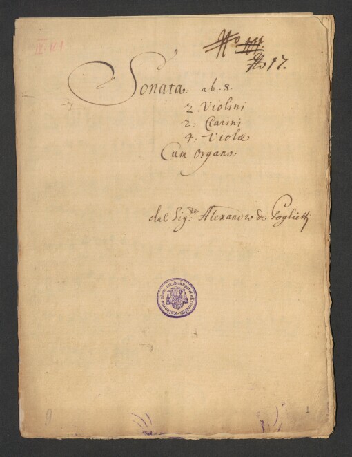 Sonata ab 8: 2 Violini, 2 Clarini, 4 Violae cum Organo