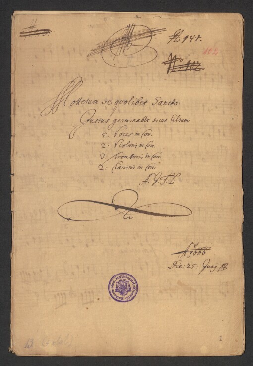 Mottetum de quolibet Sancto: Iustus germinabit sicut lilium