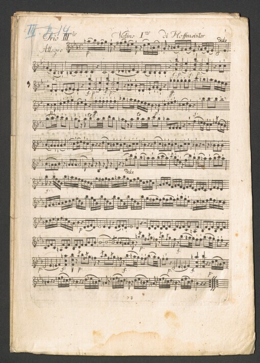 Trio III: 2 Violini et Violoncello