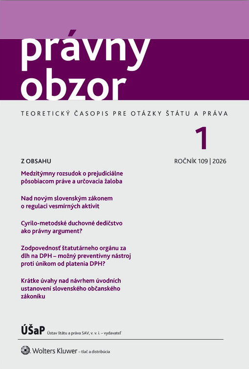 Právny obzor : teoretický časopis pre otázky štátu a práva