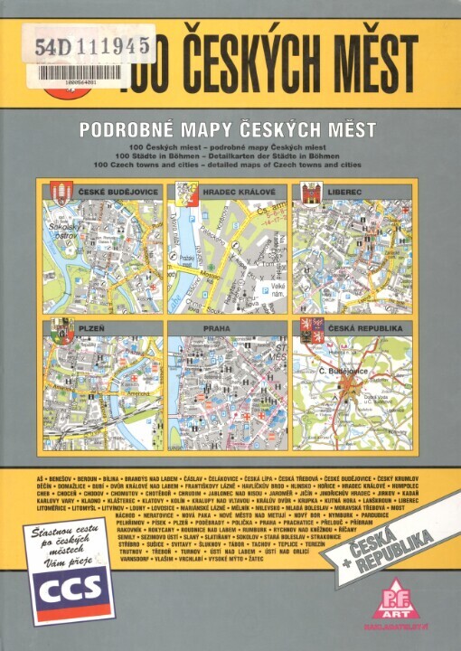 100 českých měst: podrobné mapy českých měst [+ Česká republika 1:500^000