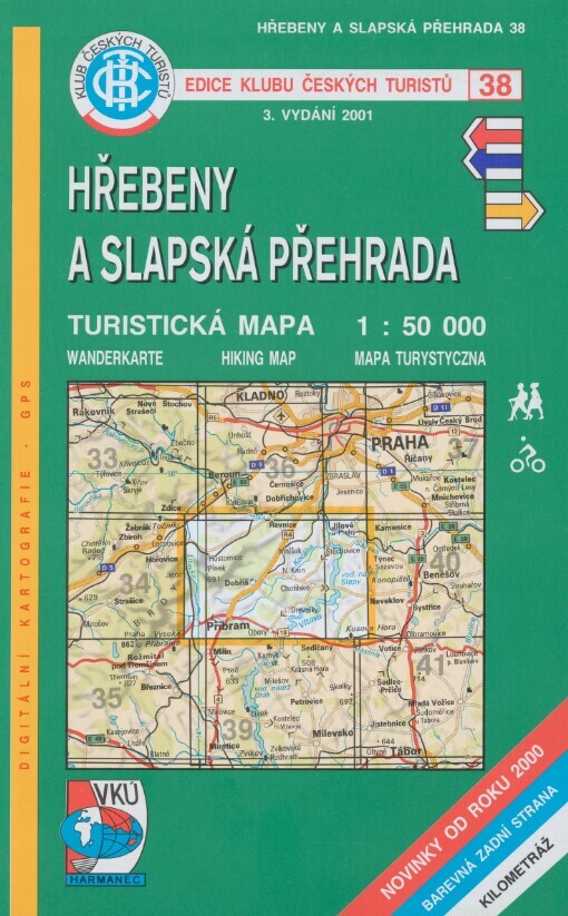 Hřebeny a Slapská přehrada: turistická mapa