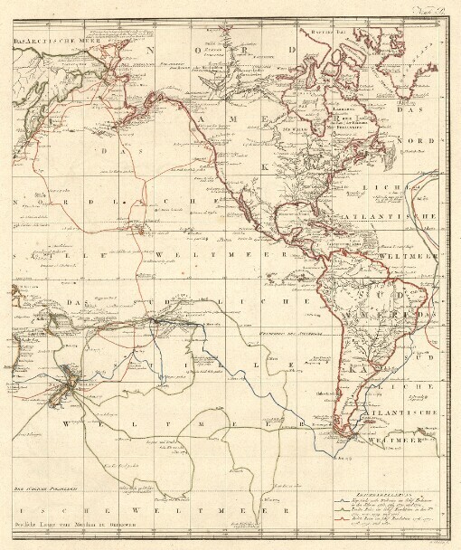 Generalkarte saemmtlicher Entdeckungen auf den drei grossen Weltreisen des Kapit. Jakob Cook. No. 106 A. - No. 106 B