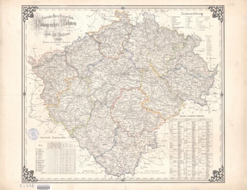 Uibersichts Post- u. Strassen Karte des Kőnigreiches Bőhmen