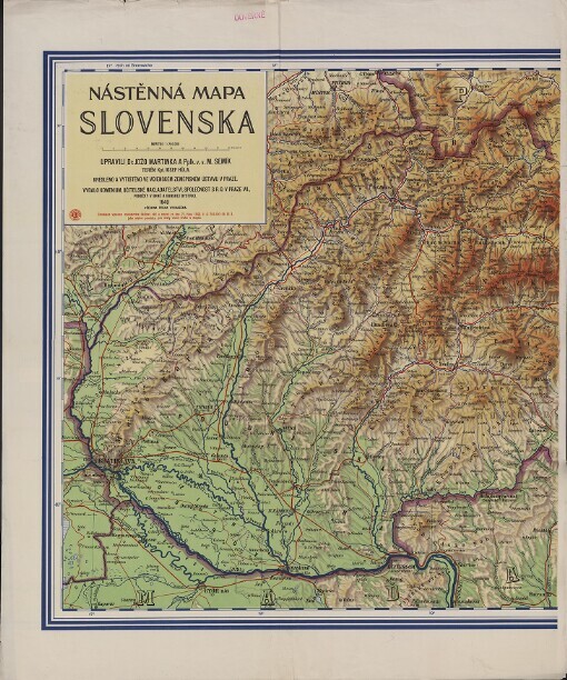 Nástěnná mapa Slovenska