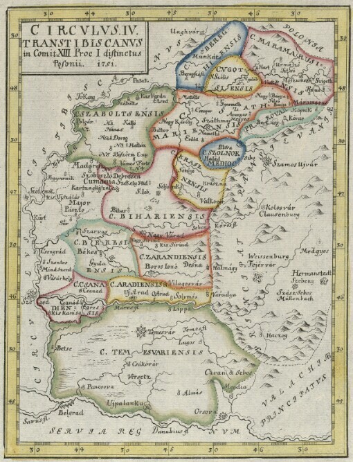 [Regni Hungariae]. Circvlvs IV Transtibiscanvs in Comit. XIII Proc. I distinctus
