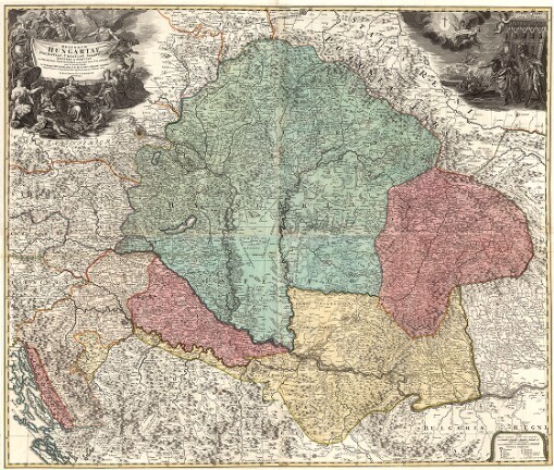 Regnorum Hungariae, Dalmatiae, Croatiae, Sclavoniae, Bosniae Et Serviae cum Principatu Transylvaniae, maximáque Parte Valachiae nova et exacta tabula