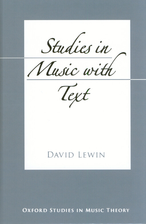 Studies in music with text