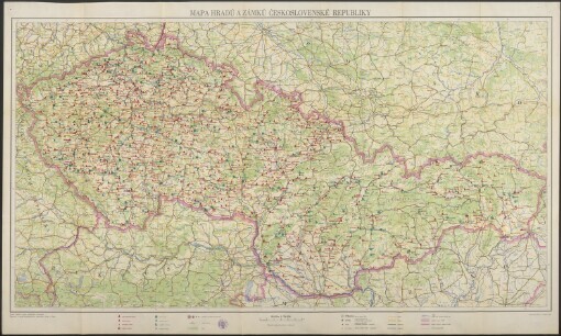 Mapa hradů a zámků Československé republiky
