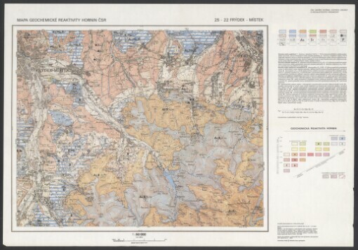 Mapa geochemické reaktivity hornin ČSR. 25-22. Frýdek-Místek
