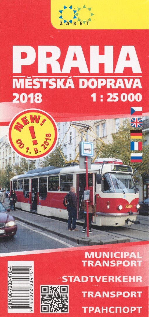 Praha: městská doprava 2018 : 1:25 000