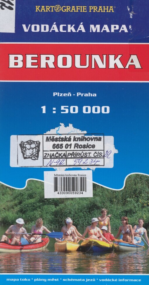 Berounka - vodácká mapa: Plzeň - Praha : 1:50 000