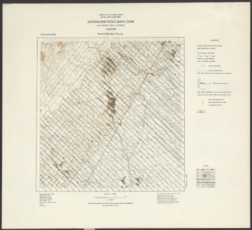 Aeromagnetická mapa ČSSR: Mapa profilů totální intenzity. M-33-XXIII. Česká Třebová