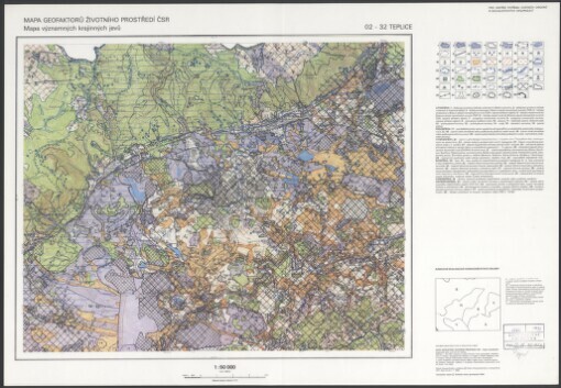 Mapa geofaktorů životního prostředí ČSR: Mapa významných krajinných jevů. 02-32. Teplice