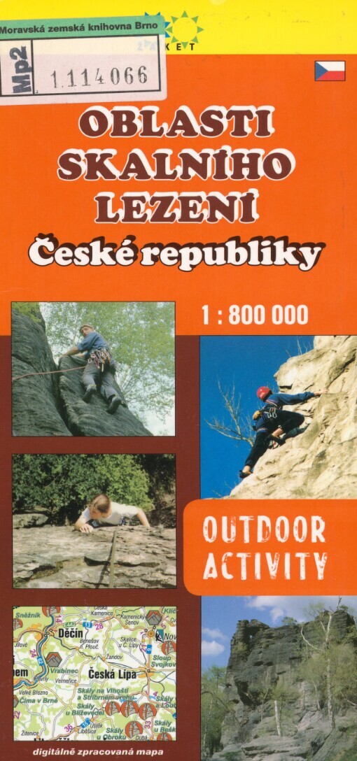 Oblasti skalního lezení České republiky: digitálně zpracovaná mapa
