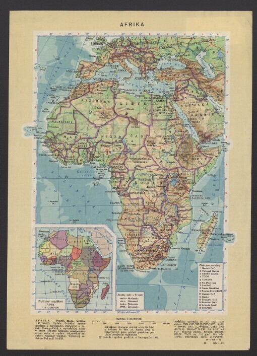 Afrika: fyzická mapa
