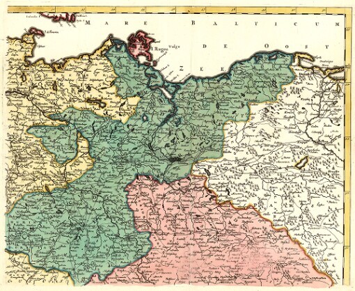 [Postarum seu Veredariorum Stationes Per Germaniam et Provincias Adiacentes: Nova Accurata Germaniae Tabula comprehendens accuratam X. Circulorum Bohemiae Regni ac Universae Helvetiae descriptionem, cum divisione in caeteras partes