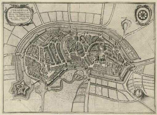 Osnabrvga vel Aureliopolis à conditore suo Imperatore Aurelio illustris, sui Episcopi sedes, magnifica, et Vetustissima Vrbs
