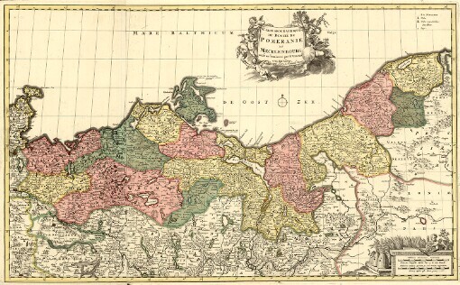 Carte geographique du Duché de Pomeranie et Mecklenboroug